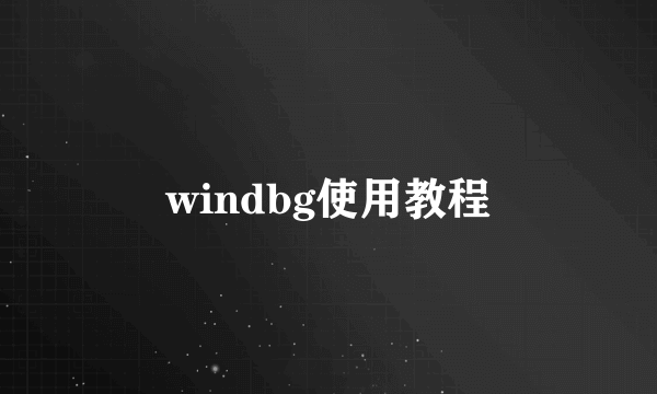 windbg使用教程