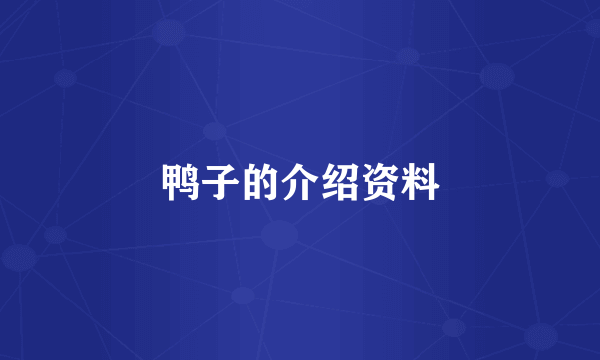 鸭子的介绍资料