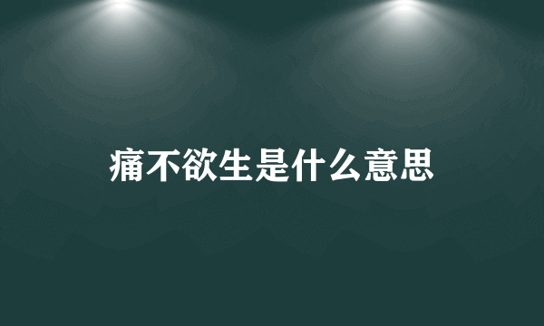 痛不欲生是什么意思
