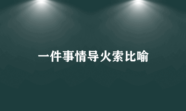 一件事情导火索比喻