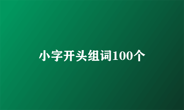 小字开头组词100个