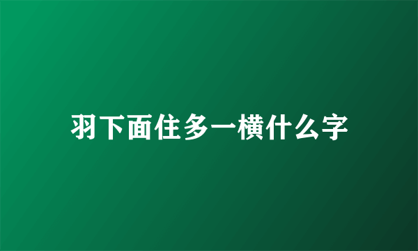 羽下面住多一横什么字