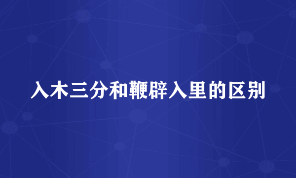 入木三分和鞭辟入里的区别