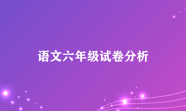 语文六年级试卷分析