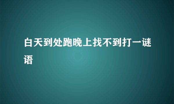 白天到处跑晚上找不到打一谜语
