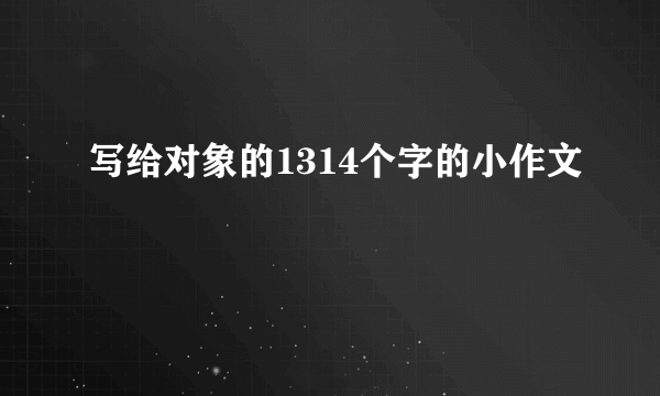 写给对象的1314个字的小作文