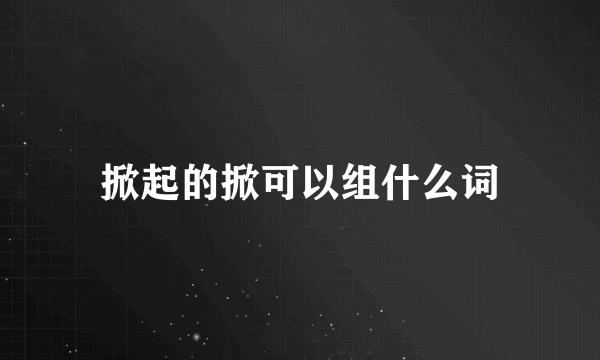 掀起的掀可以组什么词