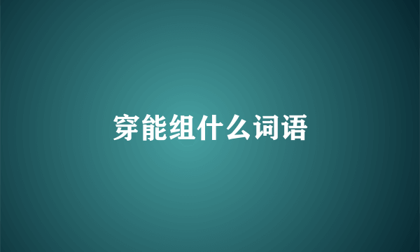 穿能组什么词语