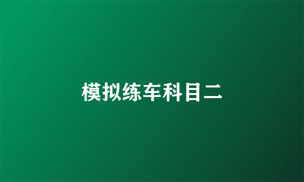 模拟练车科目二