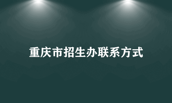 重庆市招生办联系方式
