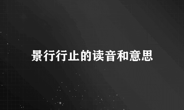 景行行止的读音和意思