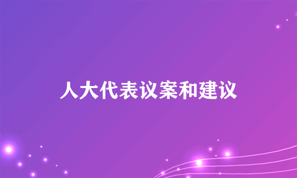 人大代表议案和建议