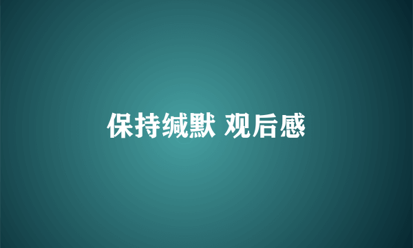 保持缄默 观后感