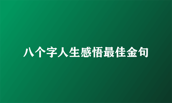 八个字人生感悟最佳金句