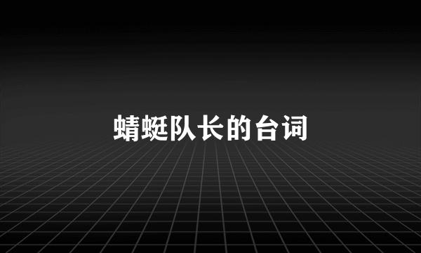 蜻蜓队长的台词