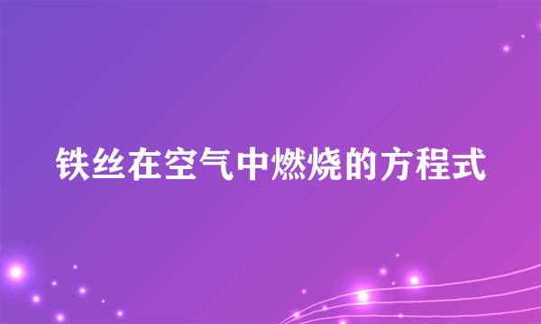 铁丝在空气中燃烧的方程式