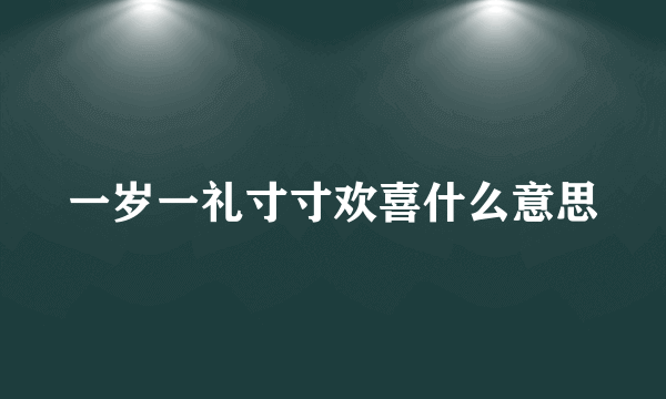 一岁一礼寸寸欢喜什么意思