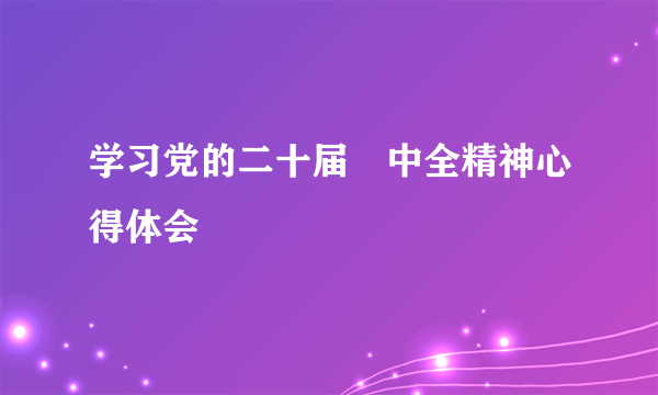 学习党的二十届亖中全精神心得体会