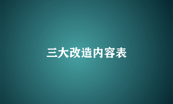 三大改造内容表
