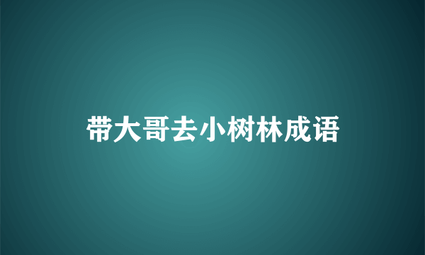 带大哥去小树林成语