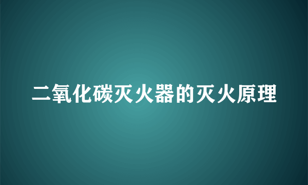 二氧化碳灭火器的灭火原理