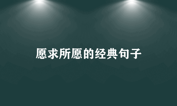 愿求所愿的经典句子
