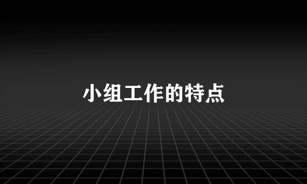 小组工作的特点
