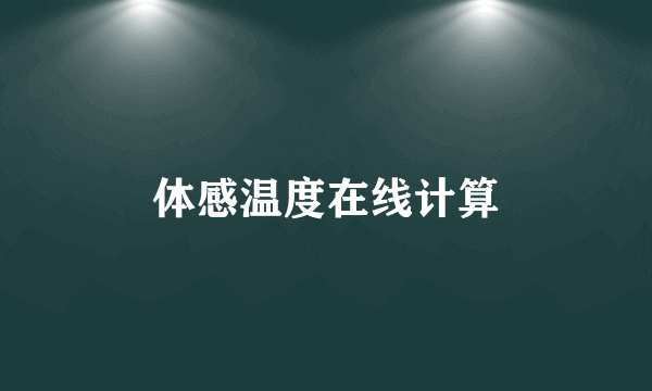 体感温度在线计算