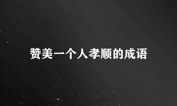 赞美一个人孝顺的成语