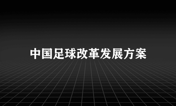 中国足球改革发展方案