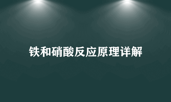 铁和硝酸反应原理详解
