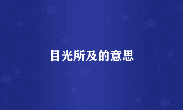 目光所及的意思