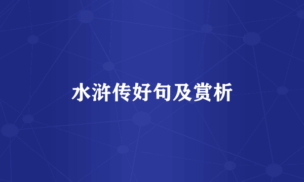 水浒传好句及赏析