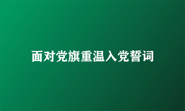 面对党旗重温入党誓词