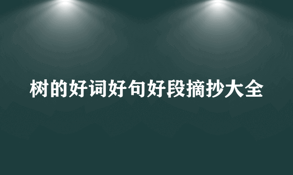 树的好词好句好段摘抄大全