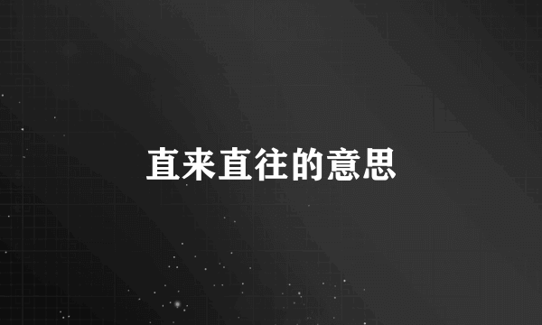 直来直往的意思