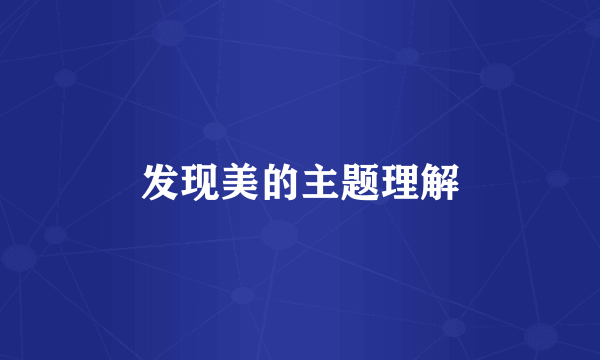 发现美的主题理解