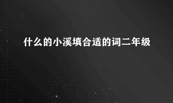 什么的小溪填合适的词二年级