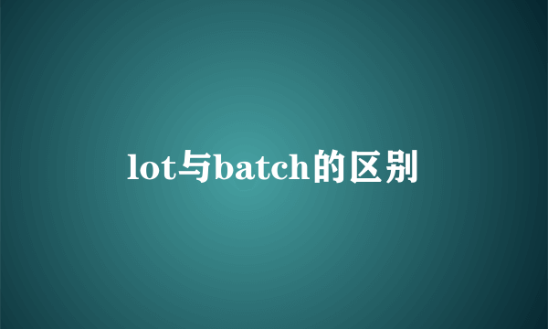 lot与batch的区别