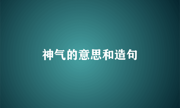 神气的意思和造句