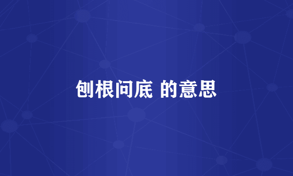 刨根问底 的意思