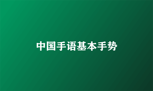 中国手语基本手势