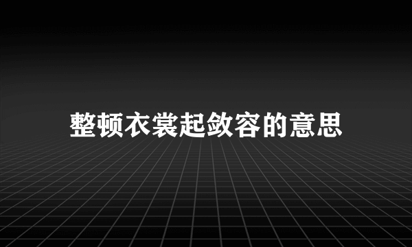 整顿衣裳起敛容的意思