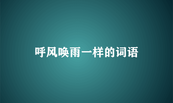 呼风唤雨一样的词语
