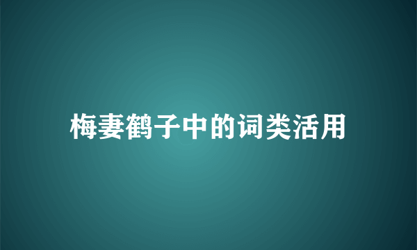梅妻鹤子中的词类活用