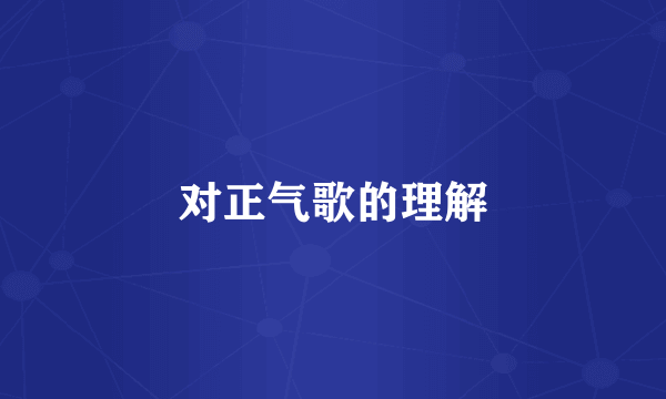 对正气歌的理解