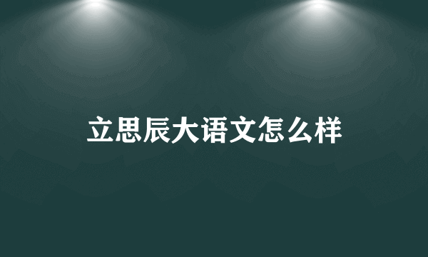 立思辰大语文怎么样