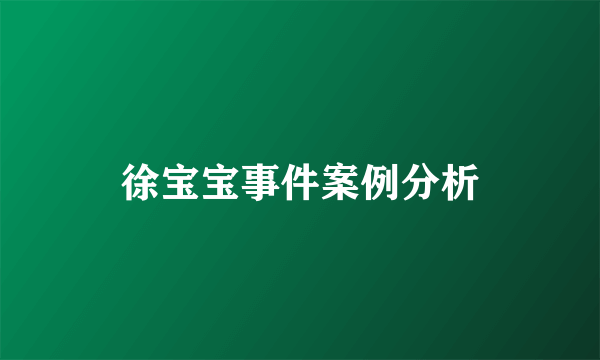 徐宝宝事件案例分析
