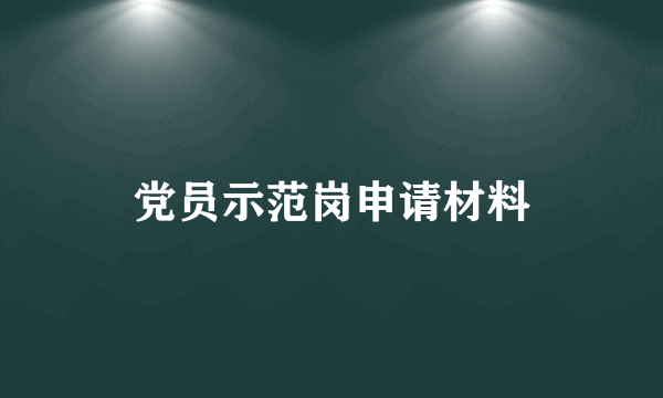 党员示范岗申请材料