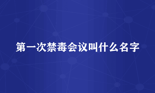 第一次禁毒会议叫什么名字